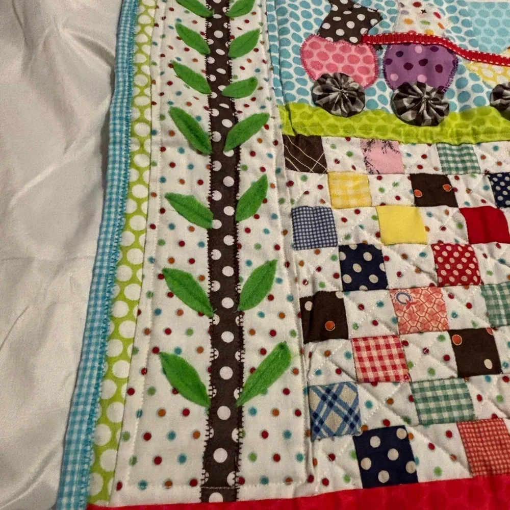 Quilt Chicks And Rabbits Polka Dots Wall Art 16x18